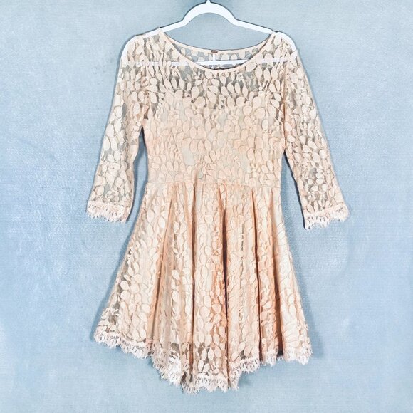 Free People Dresses & Skirts - Free People Dress Womeens 6 Cream Lace A Line Romantic Feminine Fairycore